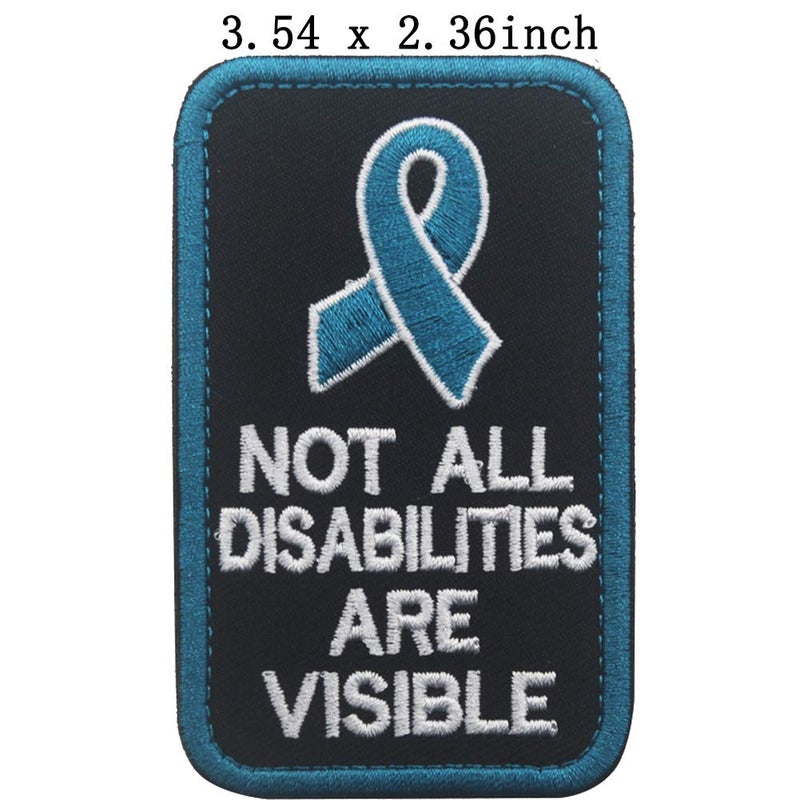 ODSP Service Dog PTSD Do Not Distract, Not All Disabilities are Visible Embroidered Fastener Hook and Loop Backing Patches for Vests/Harnesses - Image 2